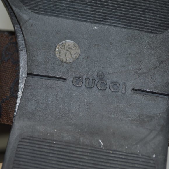 Gucci Brown and Black Monogram Sandals - Picture 14 of 14